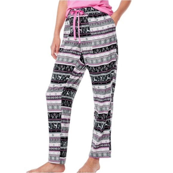 NWT - Joyspun Women’s Christmas Pajama Sleep Pants (Pink, Black, Grey Design) - Picture 7 of 11